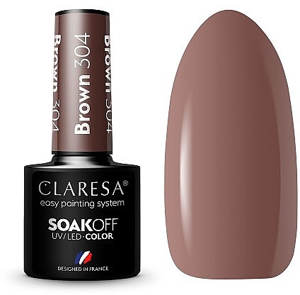 Набор гель-лаков для ногтей №22 - Claresa SoakOff UV/LED Color Brown/Perfect Nude (gel/polish/2x5g) — фото N3