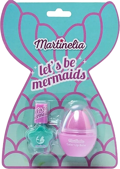 Набір "Русалочка" - Martinelia Let's Be Mermaids Nail & Lip Balm Duo (nail/polish/4ml + lip/balm/1pcs) — фото N1