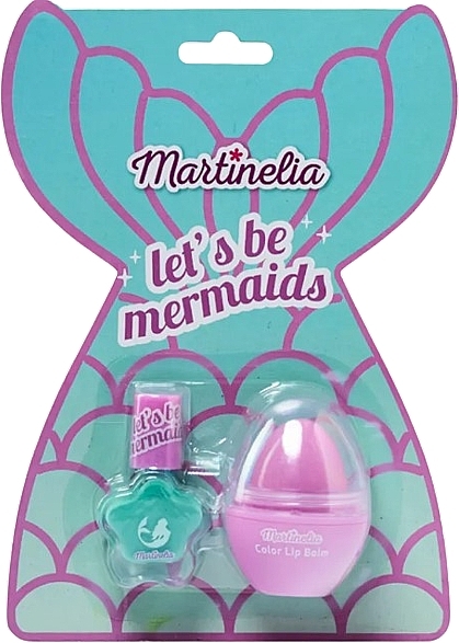 Набор "Русалочка" - Martinelia Let's Be Mermaids Nail & Lip Balm Duo (nail/polish/4ml + lip/balm/1pcs) — фото N1