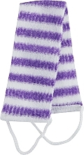  Мочалка-стрічка целюлітка з ручкою, фіолетова - Bath Towel — фото N1