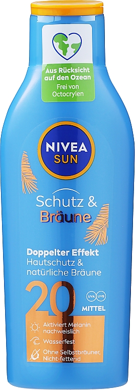 Солнцезащитное молочко для тела - NIVEA Sun Protect & Bronze SPF20 — фото N1