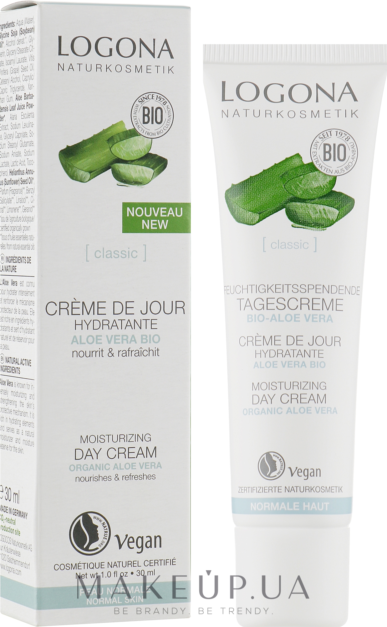 Крем для обличчя денний для чутливої шкіри - Logona Facial Care Day Cream Organic Aloe — фото 30ml