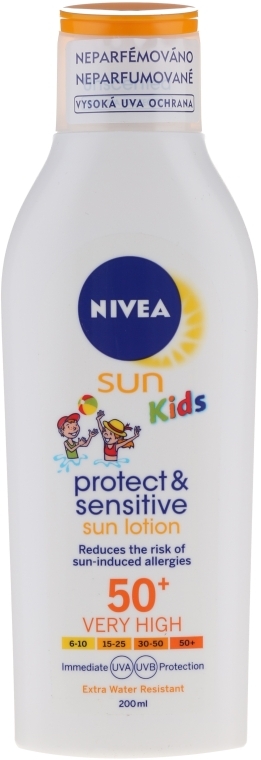 Сонцезахисний лосьйон для дітей - NIVEA Sun Kids Protect & Sensitive SPF50+ — фото N1