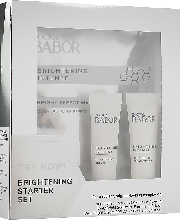 Набір - Doctor Babor Brightening Intense Brightening Starter Set (mask/1pcs + cr/15ml + ser/15ml) — фото N1