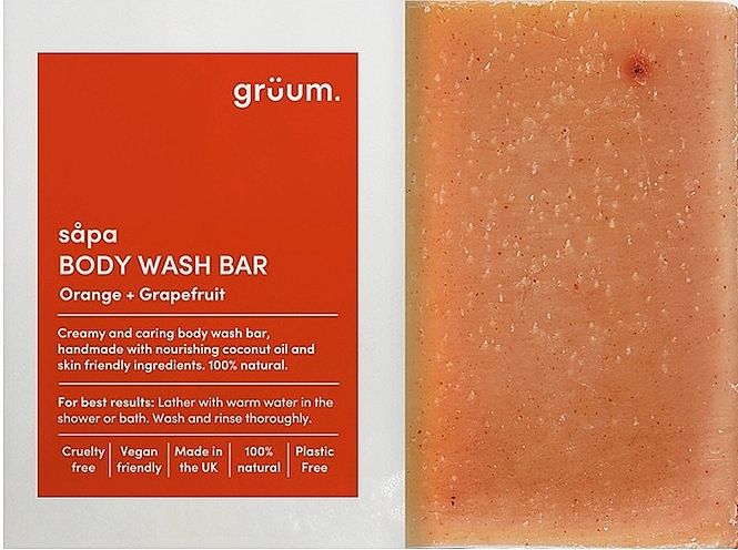 Мыло для тела с апельсином и грейпфрутом - Gruum Sapa Body Bar Orange & Grapefruit — фото N1