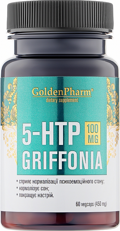 Диетическая добавка "5-HTP Грифония 100 мг", 60 капсул - ФитоБиоТехнологии Golden Pharm