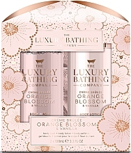 Духи, Парфюмерия, косметика Набор - Grace Cole The Luxury Bathing Creme Brulee, Orange Blossom & Vanilla Glamorous Glow Set (b/lot/100ml + sh/gel/100ml + sponge/1pcs)