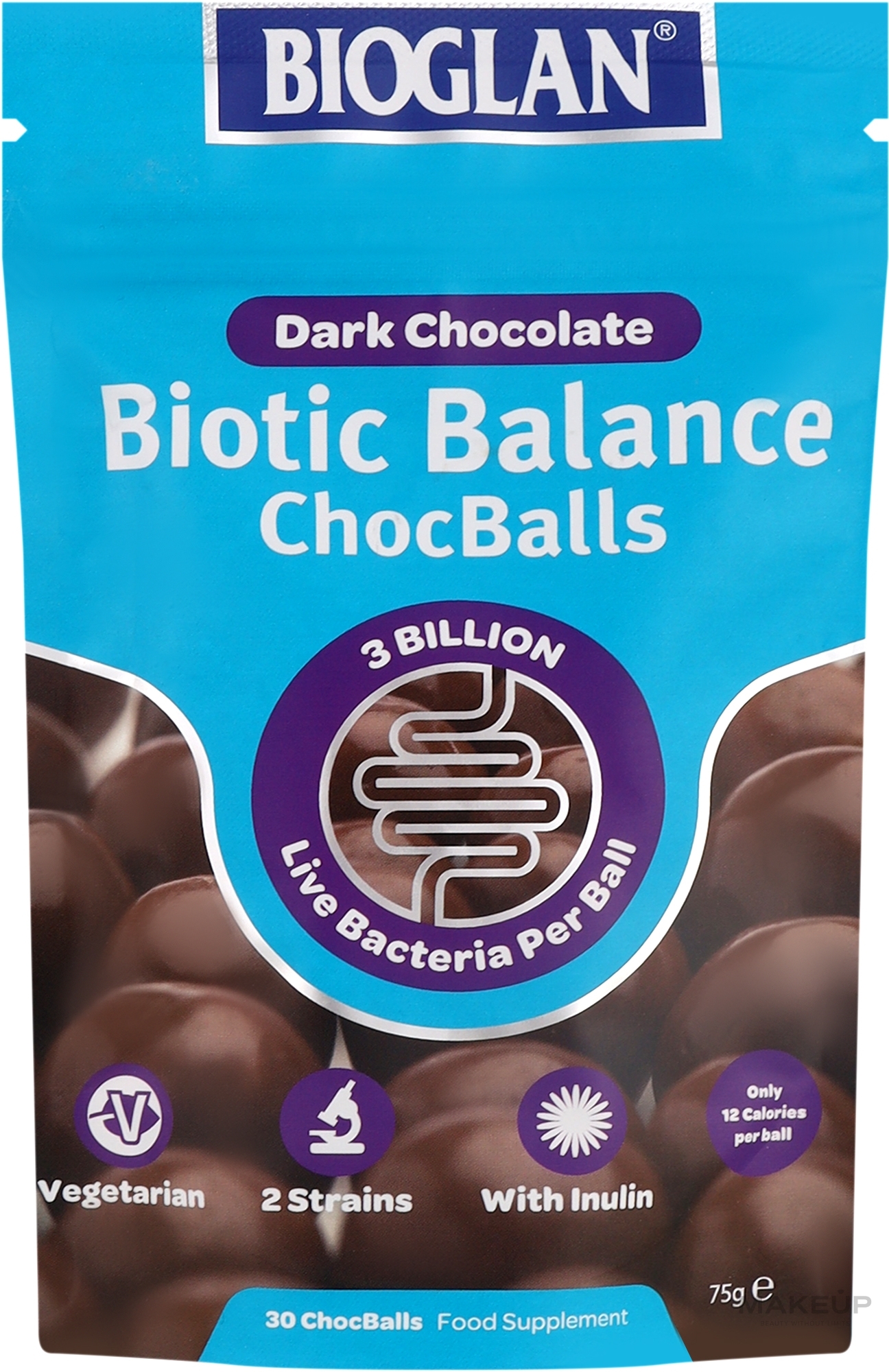 Пищевая добавка "Biotic Balance Dark Choc Balls" - Bioglan 3 Billion Live Bacteria Per Ball — фото 30шт