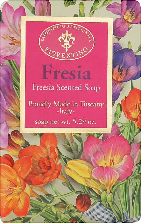 Мыло натуральное "Фрезия" - Saponificio Artigianale Fiorentino Masaccio Freesia Soap — фото N1