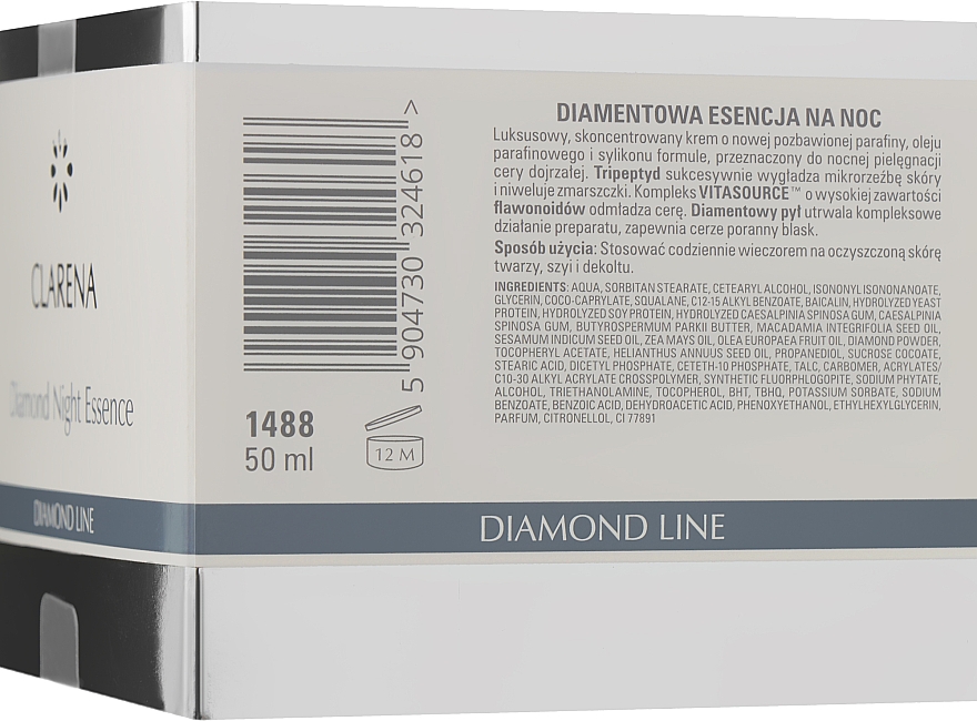 Алмазна нічна есенція-крем - Clarena Anti Age De LUX Line Diamond Night Essence — фото N3