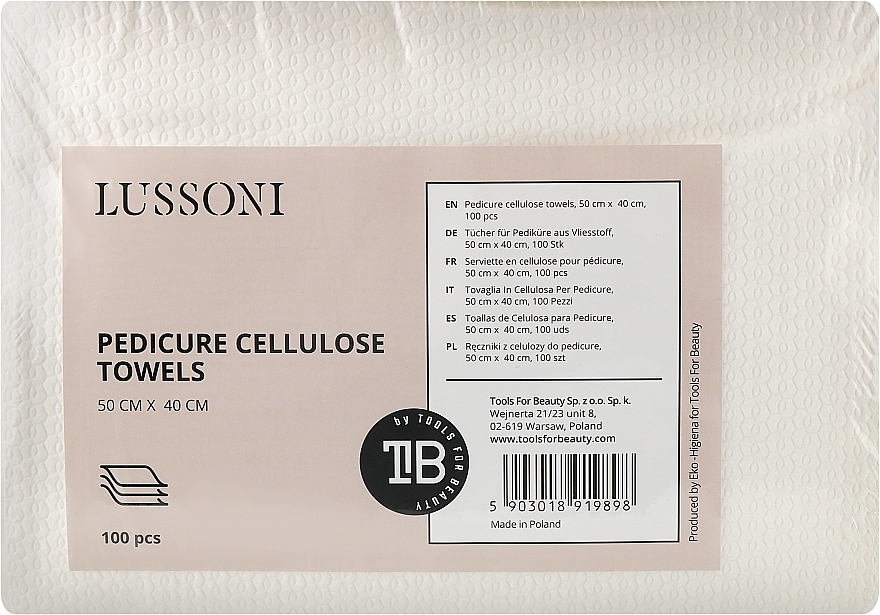 Одноразові рушники з целюлози для педикюру - Lussoni Pedicure Cellulose Towels — фото N1