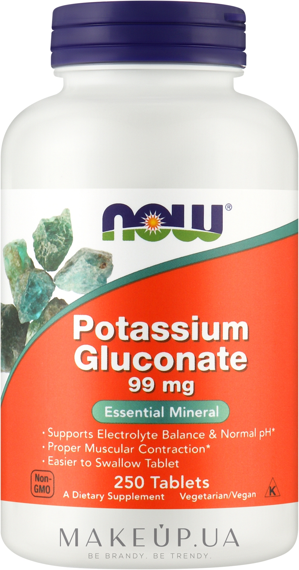 Глюконат калия, 99 мг - Now Foods Potassium Gluconate — фото 250шт
