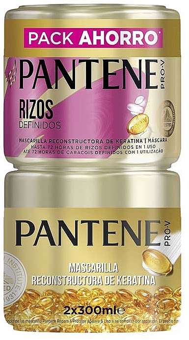 Набор - Pantene Pro-V Defined Curls Keratin Reconstructive Mask (hair/mask/2х300ml) — фото N1