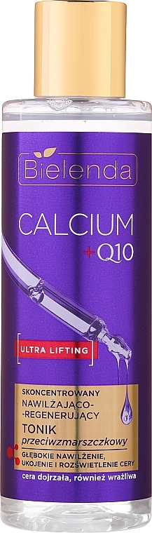Зволожувальний і регенерувальний тонік проти зморщок - Bielenda Calcium + Q10