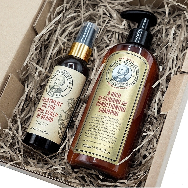 Набор - Captain Fawcett Hair Care Gift Set (shamp/250ml + treatment/oil/100ml) — фото N2