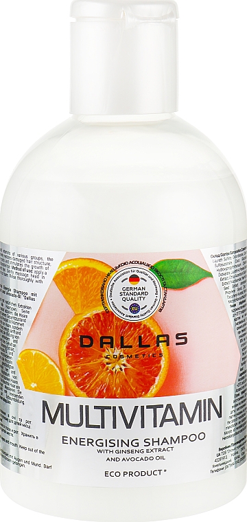 Мультивітамінний енергетичний шампунь з екстрактом женьшеню та олією авокадо - Dallas Cosmetics Multivitamin — фото N3