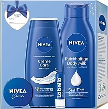 Набір - NIVEA Classic Love Gift Set (sh/gel/250ml + b/milk/400ml + lip/balm/5,5ml + f/cr/30ml) — фото N4