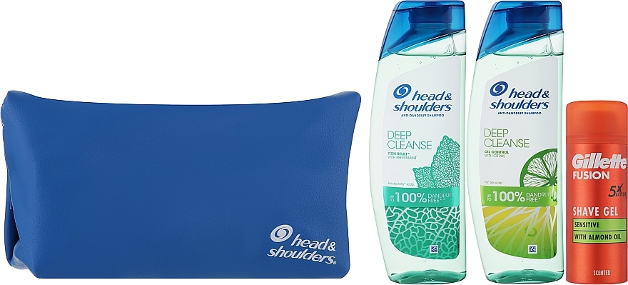 Набор - Head & Shoulders & Gillette Be Fresh (shm/300ml + shm/300ml + sh/gel/75ml + pouch/1pc)  — фото N2