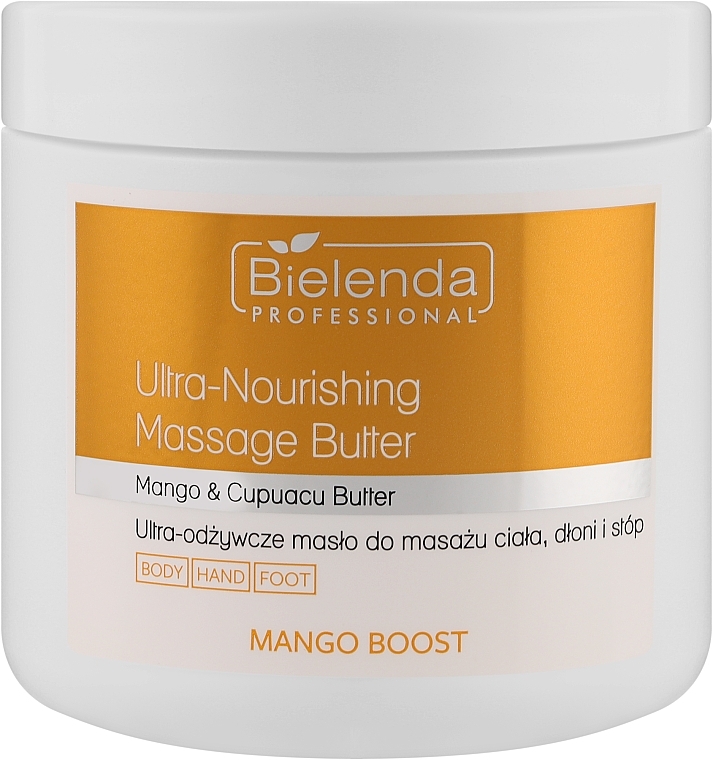 Ультраживильна олія для масажу тіла, рук і ніг - Bielenda Professional Mango Boost Ultra-Nourishing Massage Butter — фото N1