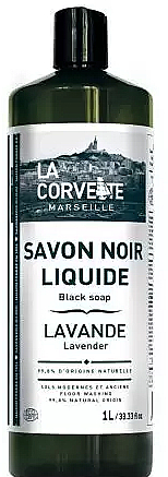Мыло черное жидкое "Льняное масло и лаванда" - La Corvette Liquid Soap — фото N1