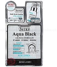 Парфумерія, косметика Триетапна маска для обличчя - Bergamo 3Step Black Aqua Mask Pack