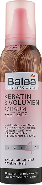 Профессиональный мусс с кератином для придания объема волосам - Balea Professional Keratin & Volume Mousse 4