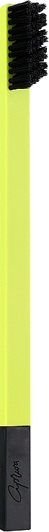 Зубная щетка средней жесткости, цитрусово-желтая с черным матовым колпачком - Apriori