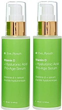 Набір "Сироватка для обличчя" - Dr. Eve_Ryouth Vitamin D + Hyaluronic Acid Pro-Age (serum/2x50ml) — фото N1