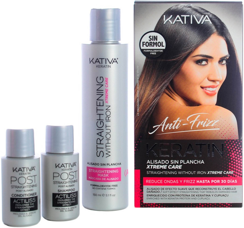Набір - Kativa Anti-Frizz Straightening Without Iron Xtreme Care — фото N1