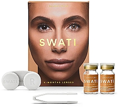 Парфумерія, косметика Кольорові контактні лінзи "Sandstone", 6 місяців - Swati 6-Months Light brown Coloured Lenses
