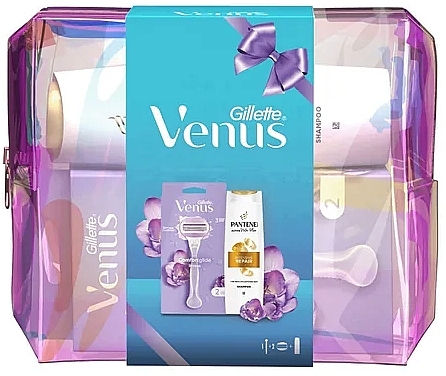 Набор - Gillette Venus (razor/1pcs + blade/2pcs + shmp/250ml + bag) — фото N1