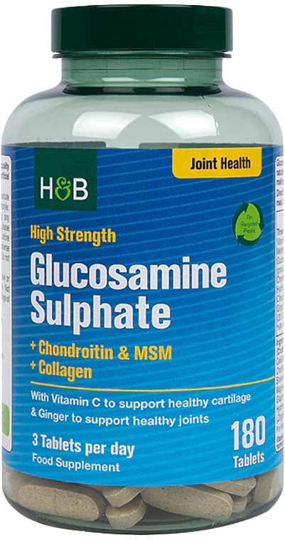 Пищевая добавка, 180 шт. - Holland & Barrett Glucosamine Sulphate & Chondroitin Complex — фото N1