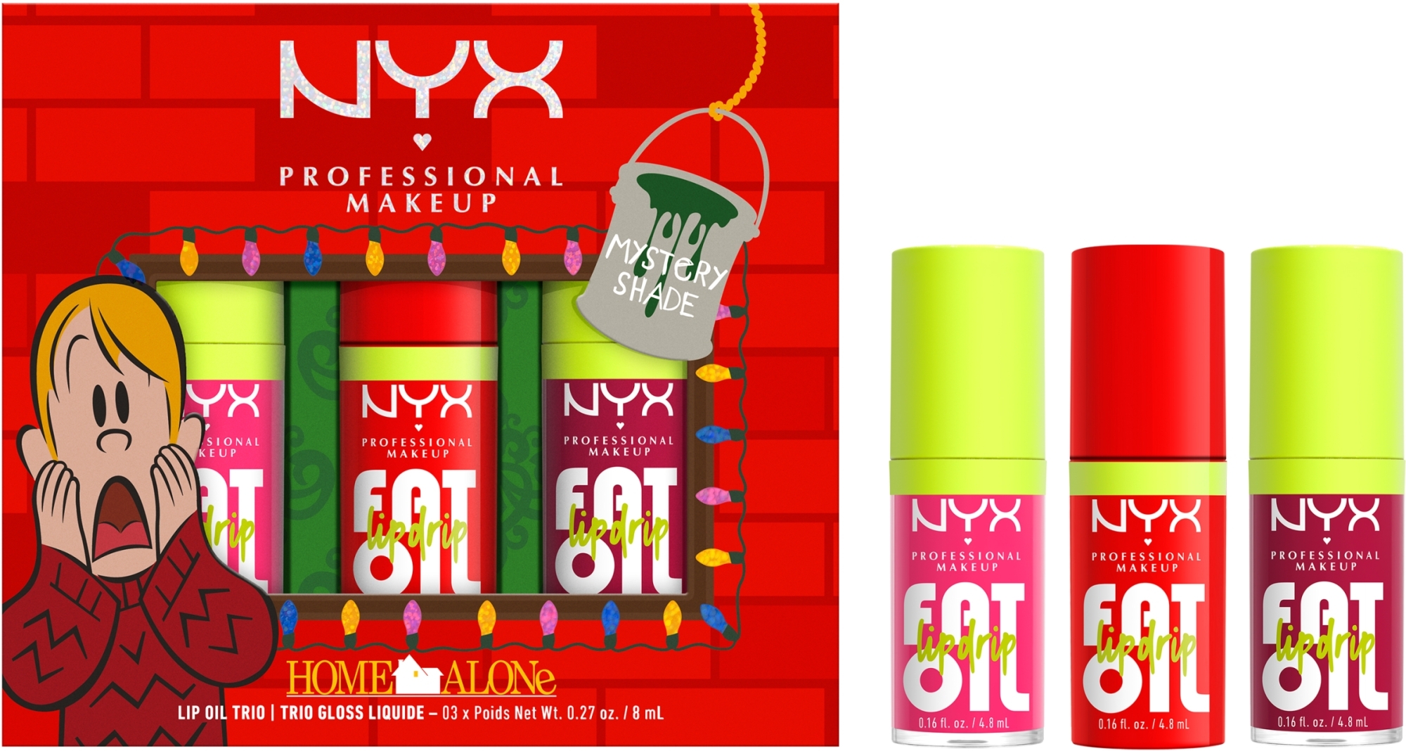 Набір для макіяжа губ - NYX Professional Makeup Home Alone Fat Oil Lip Drip Trio (3xlip/oil/4.8ml) — фото 01