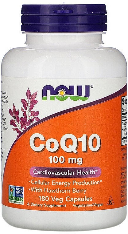 Коензим Q10, 180 капсул - Now Foods CoQ10 with Hawthorn Berry — фото N1