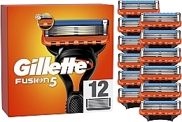 Сменные кассеты для бритья, 12 шт. - Gillette Fusion — фото N1