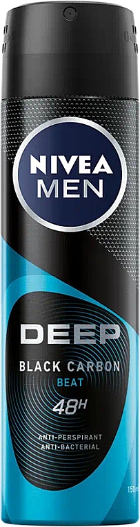 Дезодорант-антиперспирант для мужчин - NIVEA MEN Deep Black Carbon Beat Anti-Perspirant — фото N1