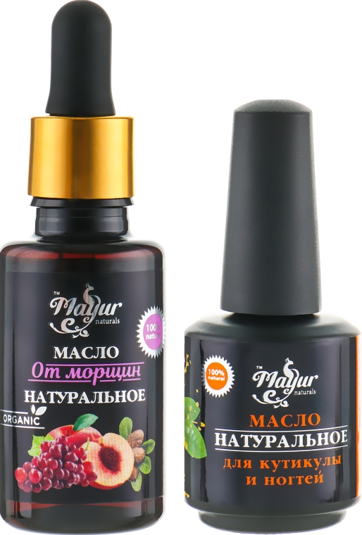 Подарочный набор антивозрастной для кожи и ногтей - Mayur (oil/30 ml + oil/15 ml) — фото N1