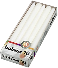 Свеча столовая, конусная, белая 10шт - Bolsius Candle — фото N1