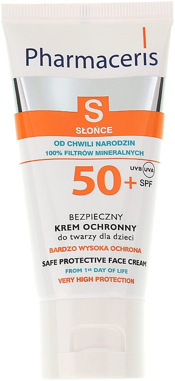 Солнцезащитный крем для лица с первых дней жизни SPF 50+ - Pharmaceris S Safe Protective Face