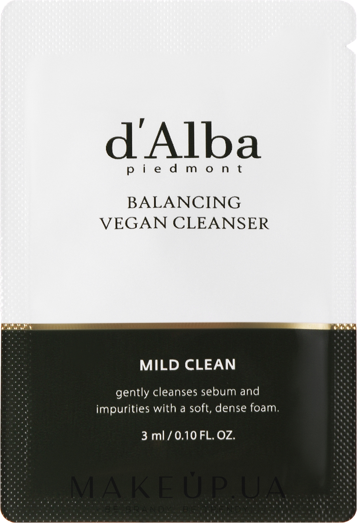 Балансувальний м'який засіб для вмивання - D'Alba Balancing Vegan Cleanser Mild Clean (пробник) — фото 3ml