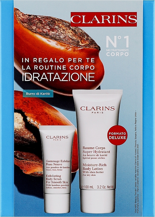 Набір - Clarins Moisturizing Body Set (b/lot/200ml + b/scr/30ml + h/cr/30ml) — фото N1