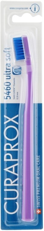 Зубная щетка CS 5460 "Ultra Soft", D 0,10 мм, сиреневая, синяя щетина - Curaprox