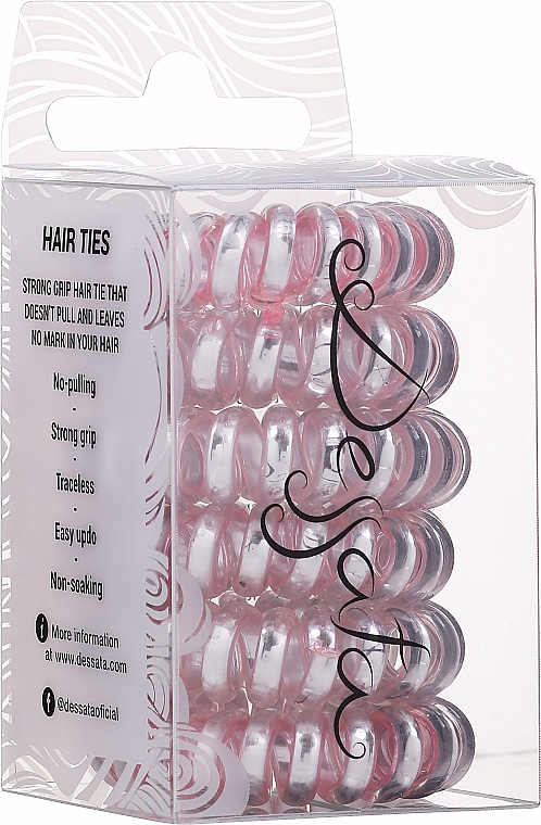 Резинки для волос, розово-серебрянные - Dessata Hair Ties — фото N1