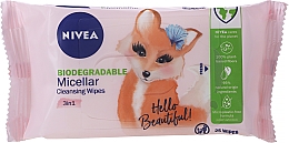 Духи, Парфюмерия, косметика Биоразлагаемые мицеллярные салфетки для снятия макияжа - NIVEA Biodegradable Micellar Cleansing Wipes 3 In 1 Fox