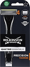 Духи, Парфюмерия, косметика Бритвенный станок + 1 сменный картридж - Wilkinson Sword Quattro Essential 4 Precision Trimmer