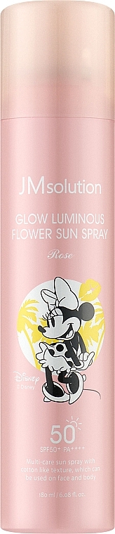 Солнцезащитный спрей с розой - JMsolution Glow Luminous Flower Sun Spray Disney Mini SPF50+ PA++++ — фото N1