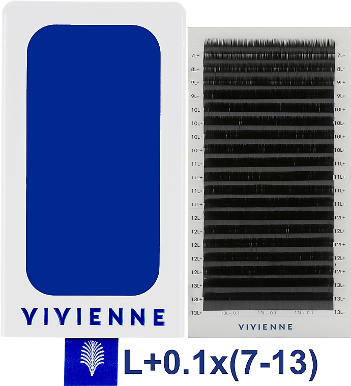 Накладні вії "Elite", чорні, 20 ліній (mix, 0,1, L + , 7-13) - Vivienne  — фото N1