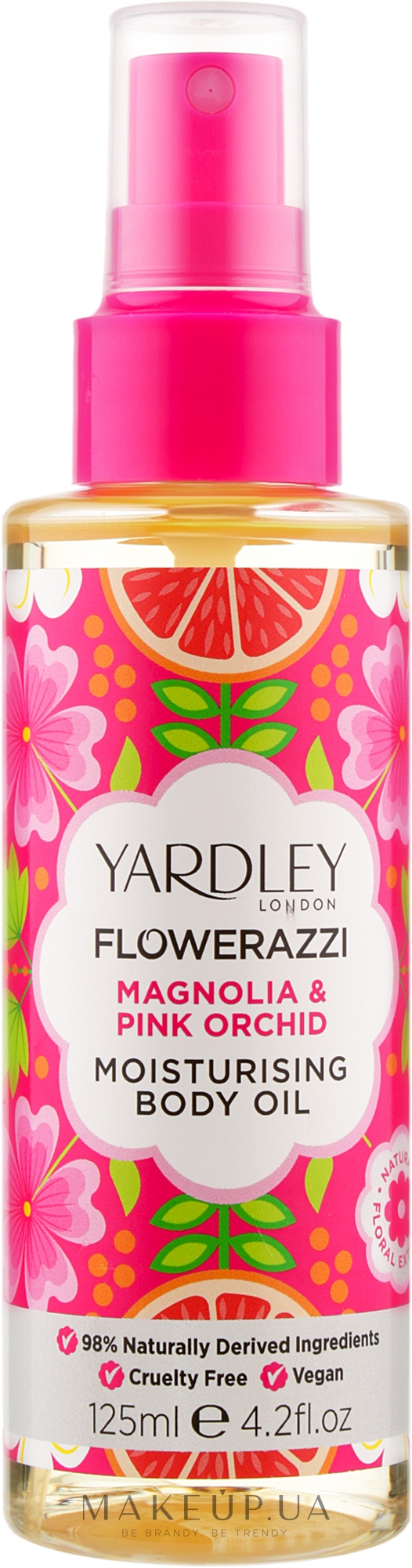 Зволожувальна олія для тіла - Yardley Flowerazzi Magnolia & Pink Orchid Moisturising Body Oil — фото 125ml