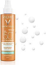 Солнцезащитный водостойкий спрей с гиалуроновой кислотой, SPF50+ - Vichy Capital Soleil Beach Protect Anti-Dehydration Spray SPF 50 — фото N2