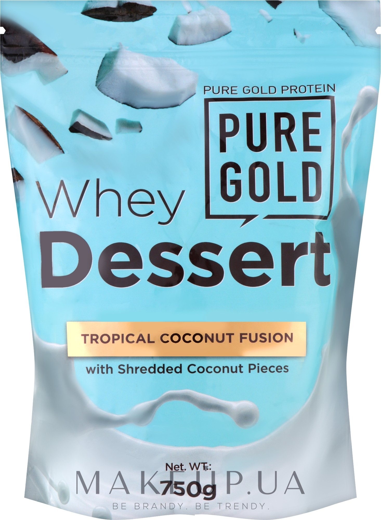 Сывороточный протеин с кусочками кокоса - PureGold Protein Whey Dessert Tropical Coconut Fusion — фото 750g